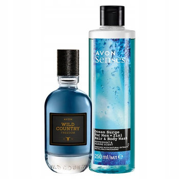 Woda toaletowa Avon Wild Country Freedom 75 ml + Żel Ocean